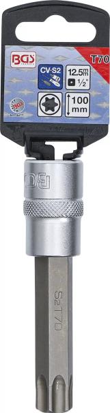 BGS Bit-Einsatz T70 T-Profil (für Torx)  Länge 100 mm Antrieb Innenvierkant 12,5 mm (1/2") 4477